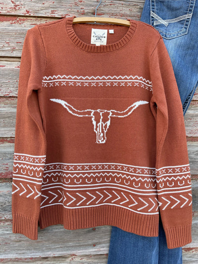 Longhorn Print Sweater