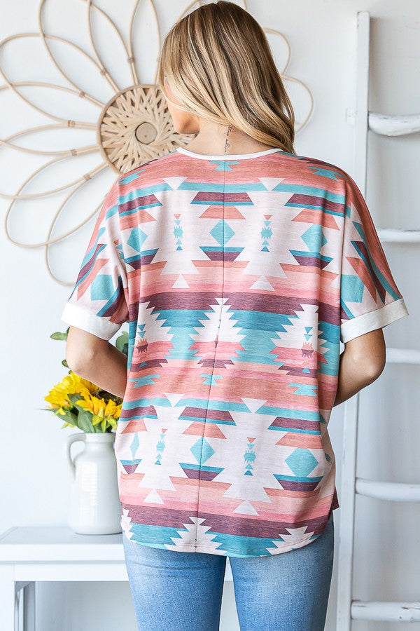 Avery Aztec Print Top