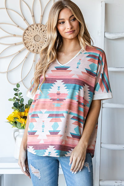 Avery Aztec Print Top