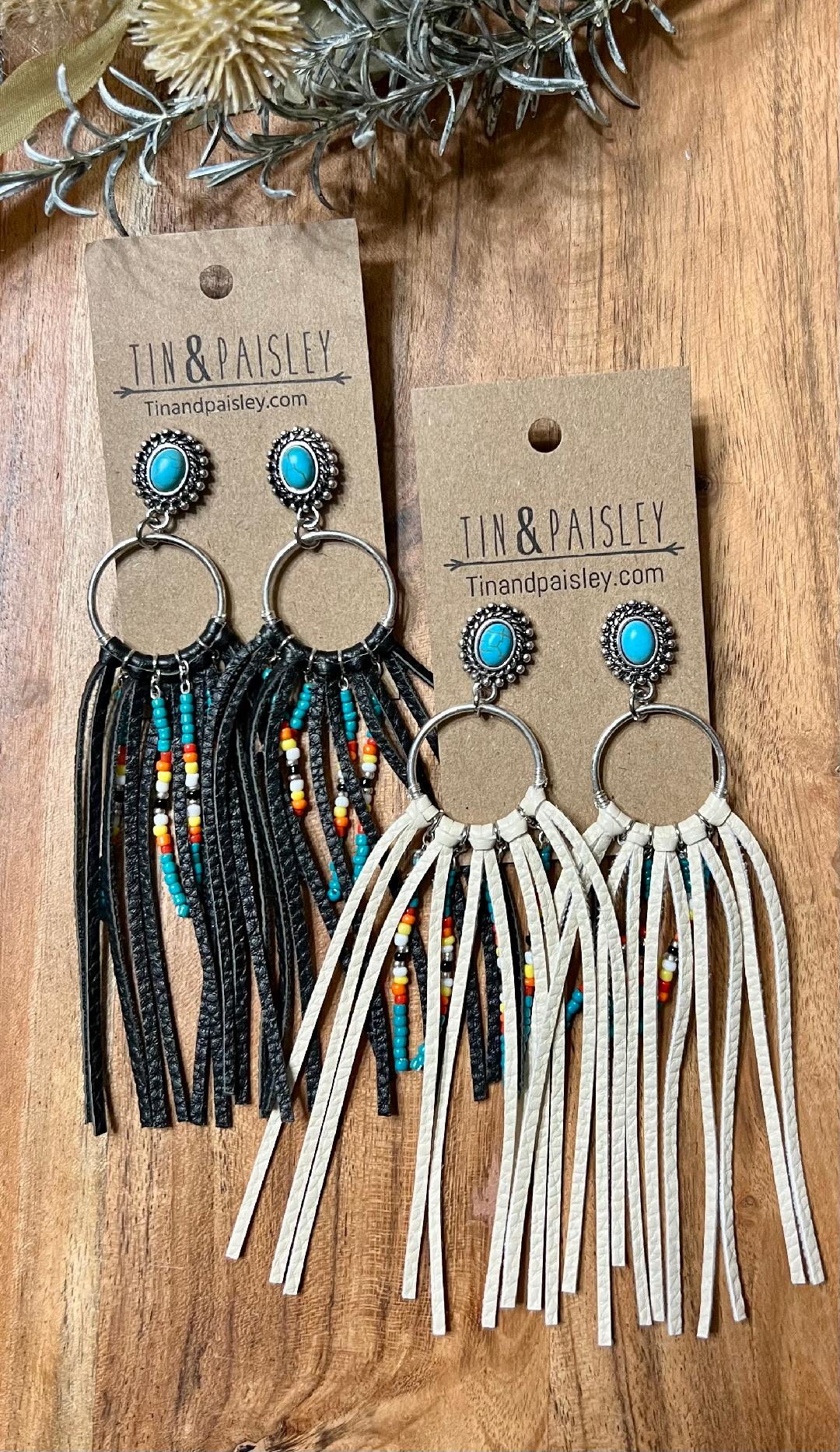 Leather Fringe Earrings