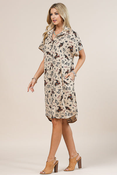 Western Print Dress