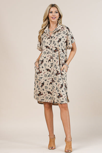 Western Print Dress
