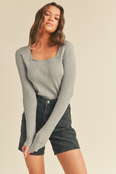Ribbed Square Sweater