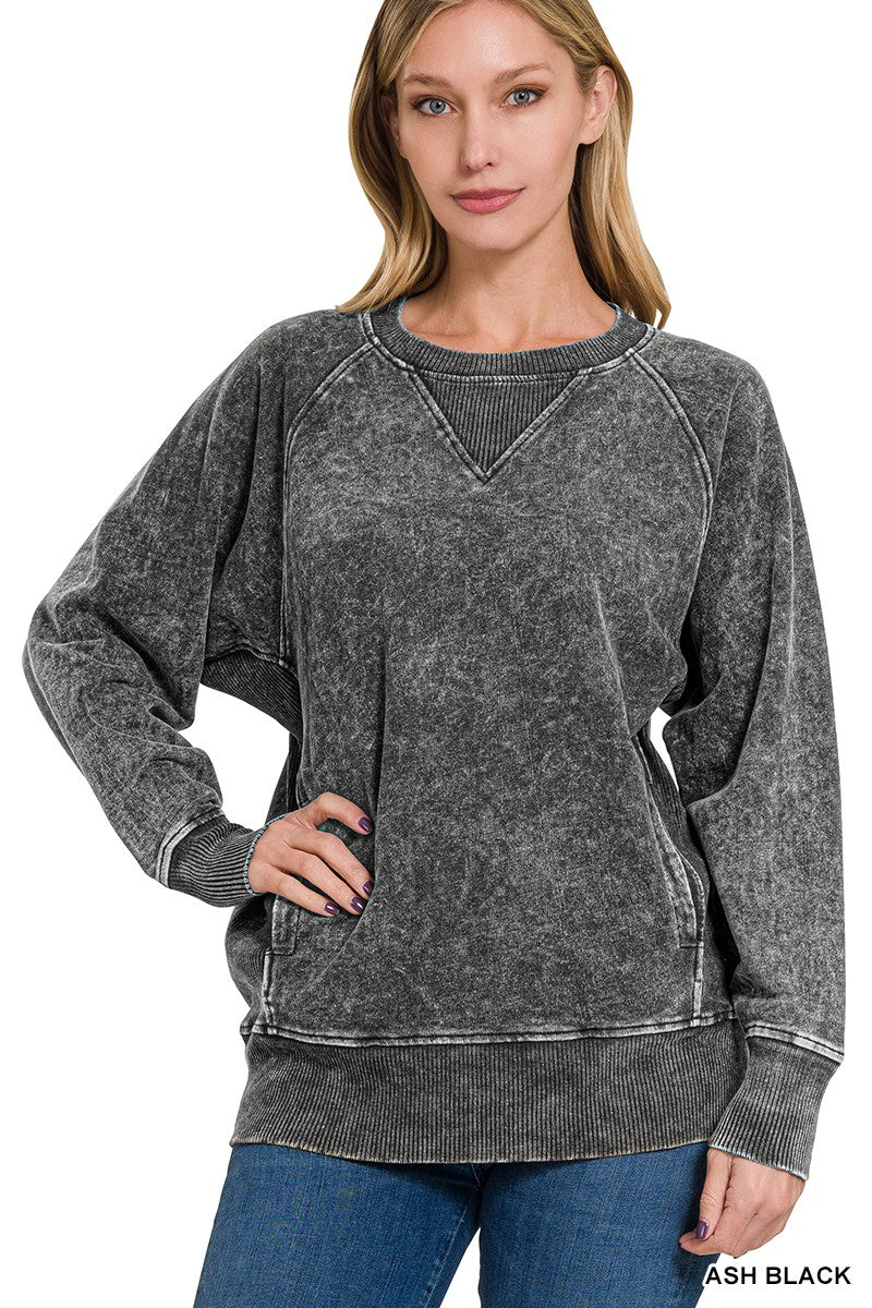Harper Acid Washed Pullover