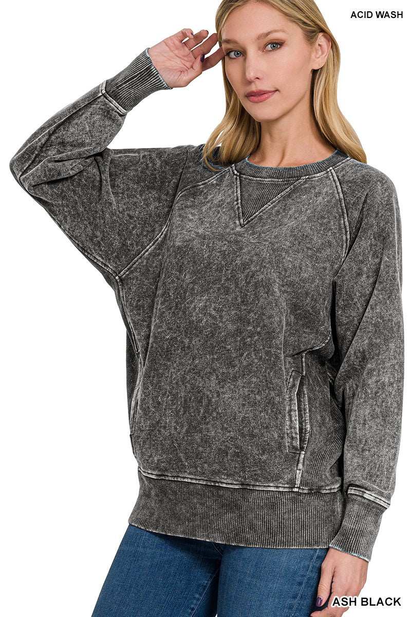 Harper Acid Washed Pullover