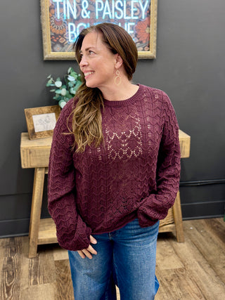 Sage Eyelet Sweater