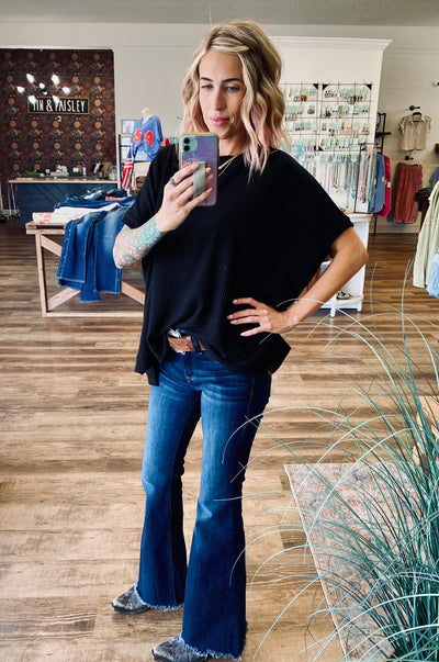 Midnight Textured Knit Top