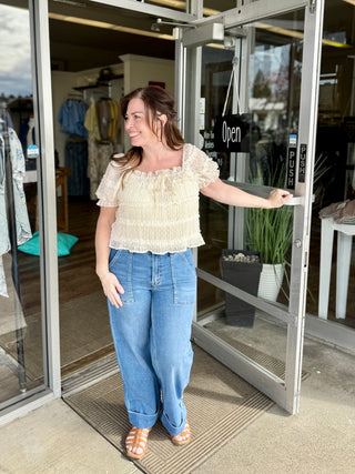 Reyna Ruffle Short Sleeve Blouse