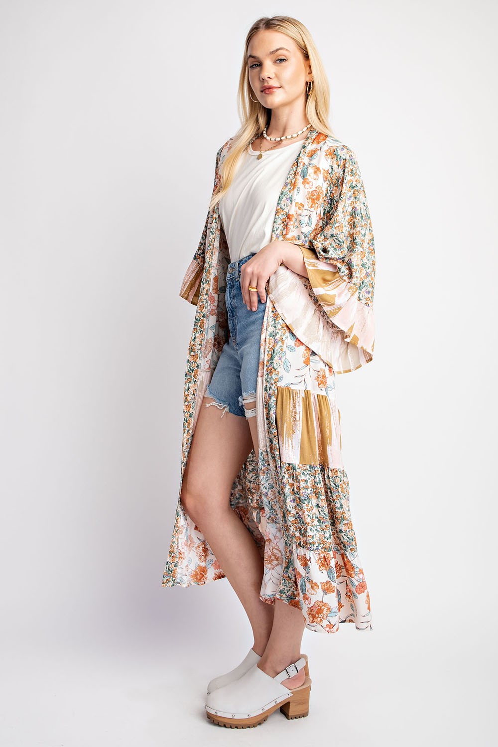 Melanie Floral Print Kimono