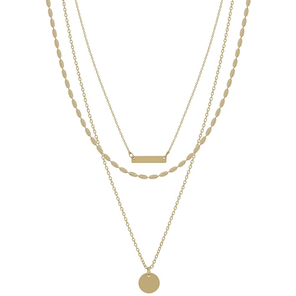 Triple Gold Layered Necklace