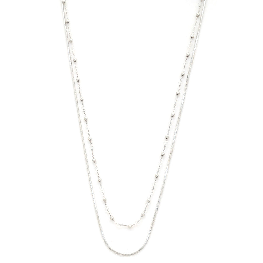 Metal Bead Layered Necklace