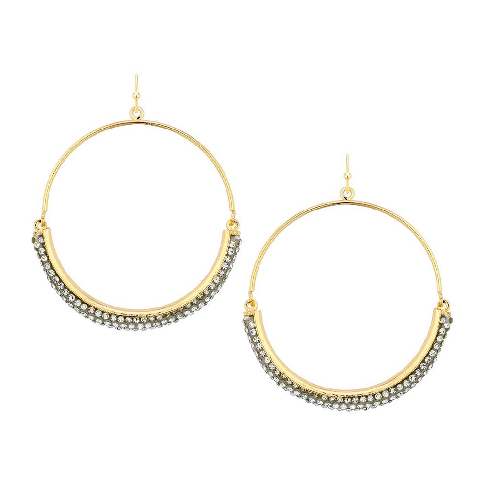Pave Crystal Hoop Earrings