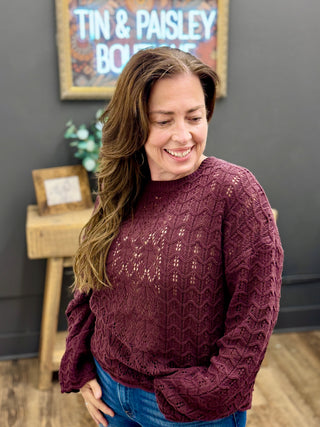 Sage Eyelet Sweater