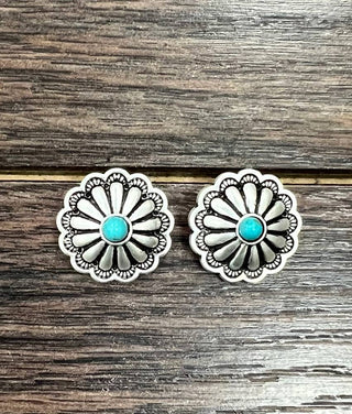 Concho Turquoise Stud Earrings