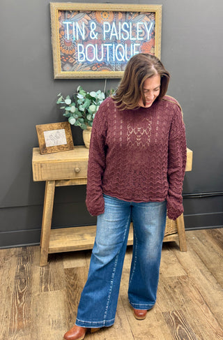 Sage Eyelet Sweater