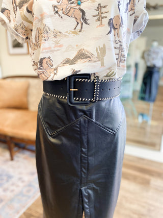 Midnight Pleather Skirt