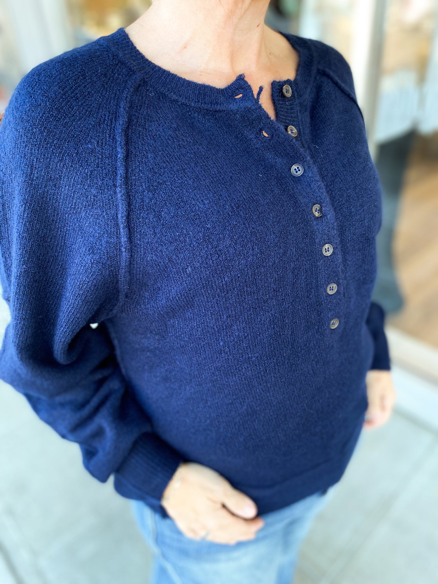 Raglan Henley Sweater