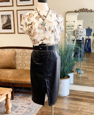 Midnight Pleather Skirt
