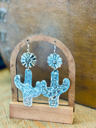 Tin Cactus Earrings