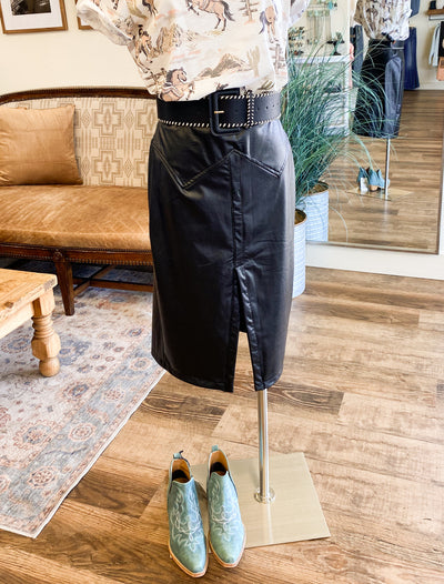 Midnight Pleather Skirt