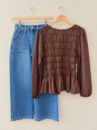 Chocolate Kiss Smocked Top