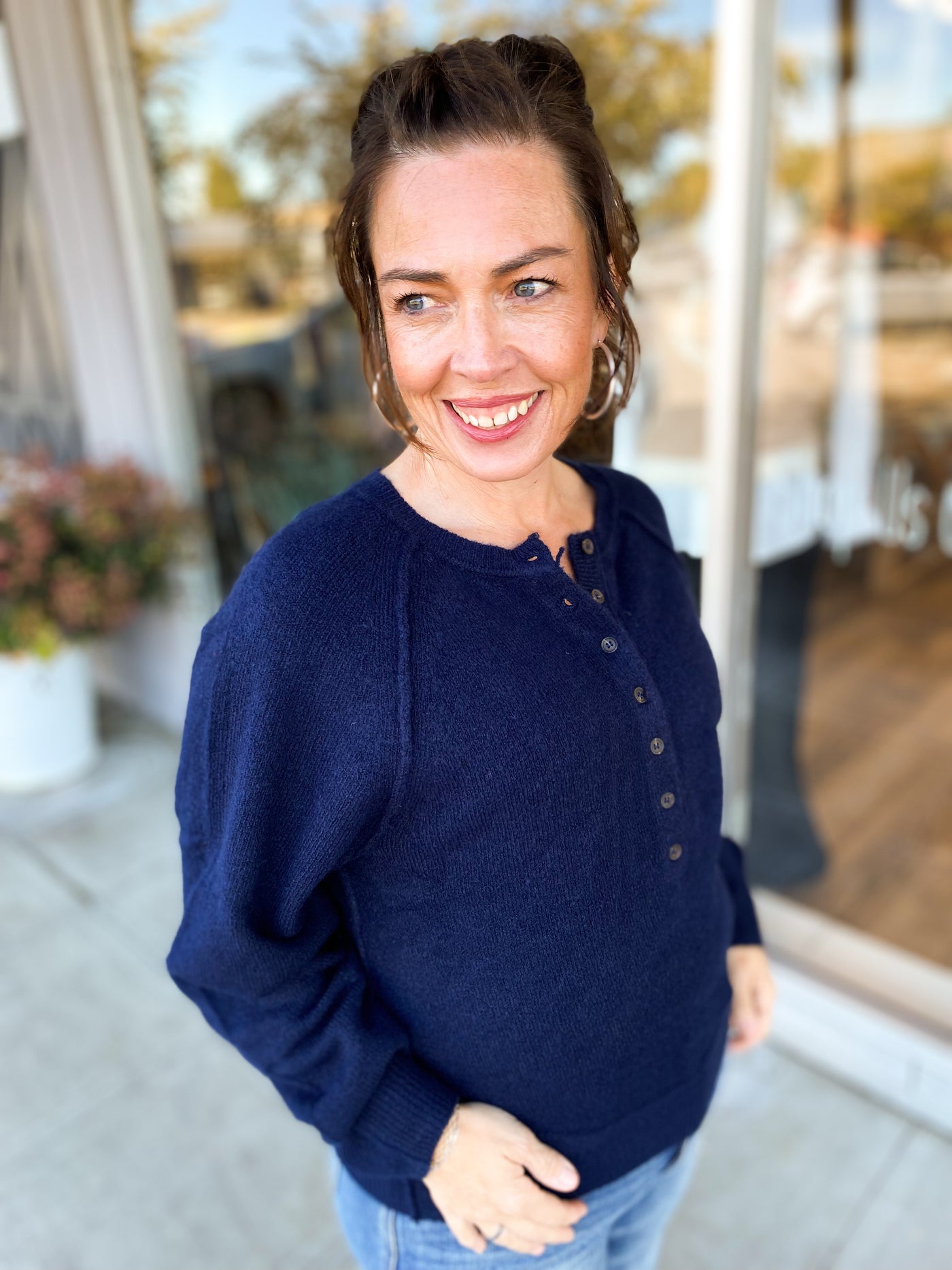 Raglan Henley Sweater