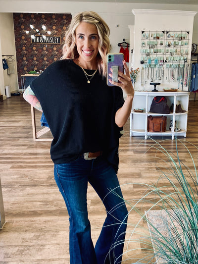 Midnight Textured Knit Top