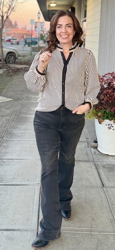 Chloe Ruffle Stripe Blouse