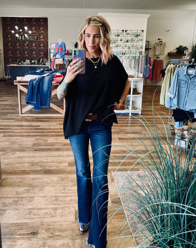 Midnight Textured Knit Top