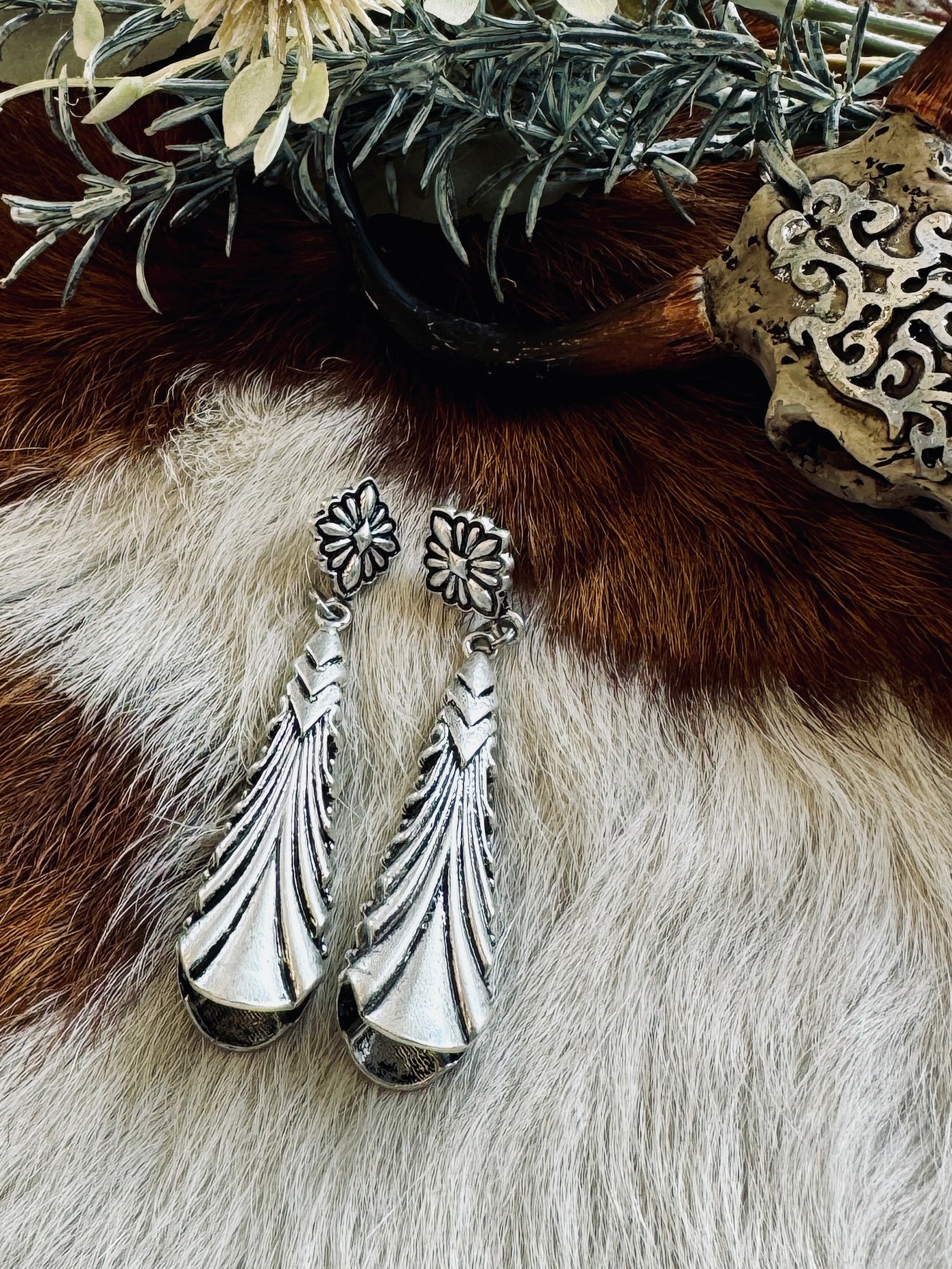 Western Textured Stud Earrings