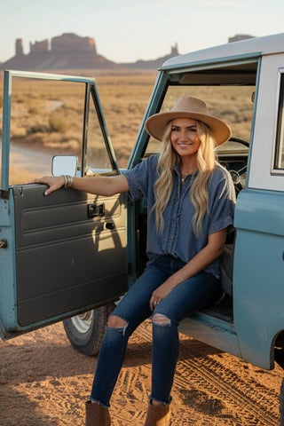 Frannie Denim Button Top