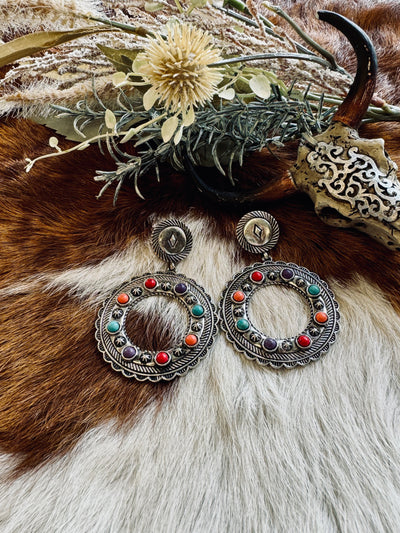 Circle Stone Earrings