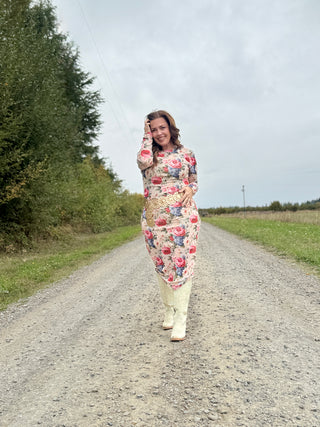 Wild Rose Mesh Midi Dress