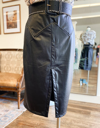 Midnight Pleather Skirt