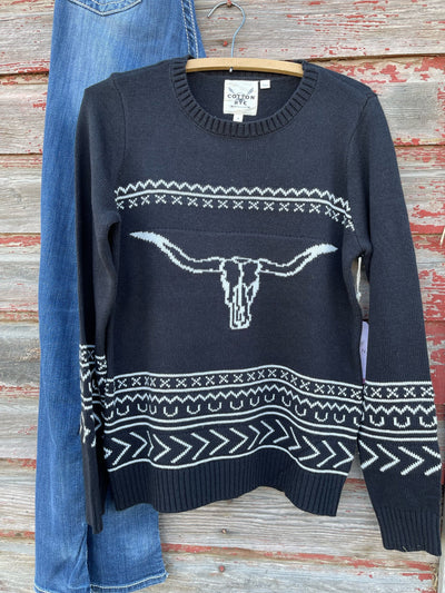 Longhorn Print Sweater
