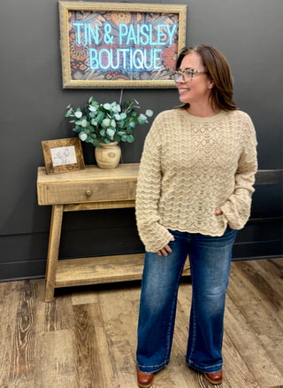 Sage Eyelet Sweater