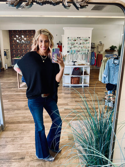 Midnight Textured Knit Top
