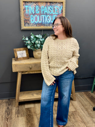 Sage Eyelet Sweater