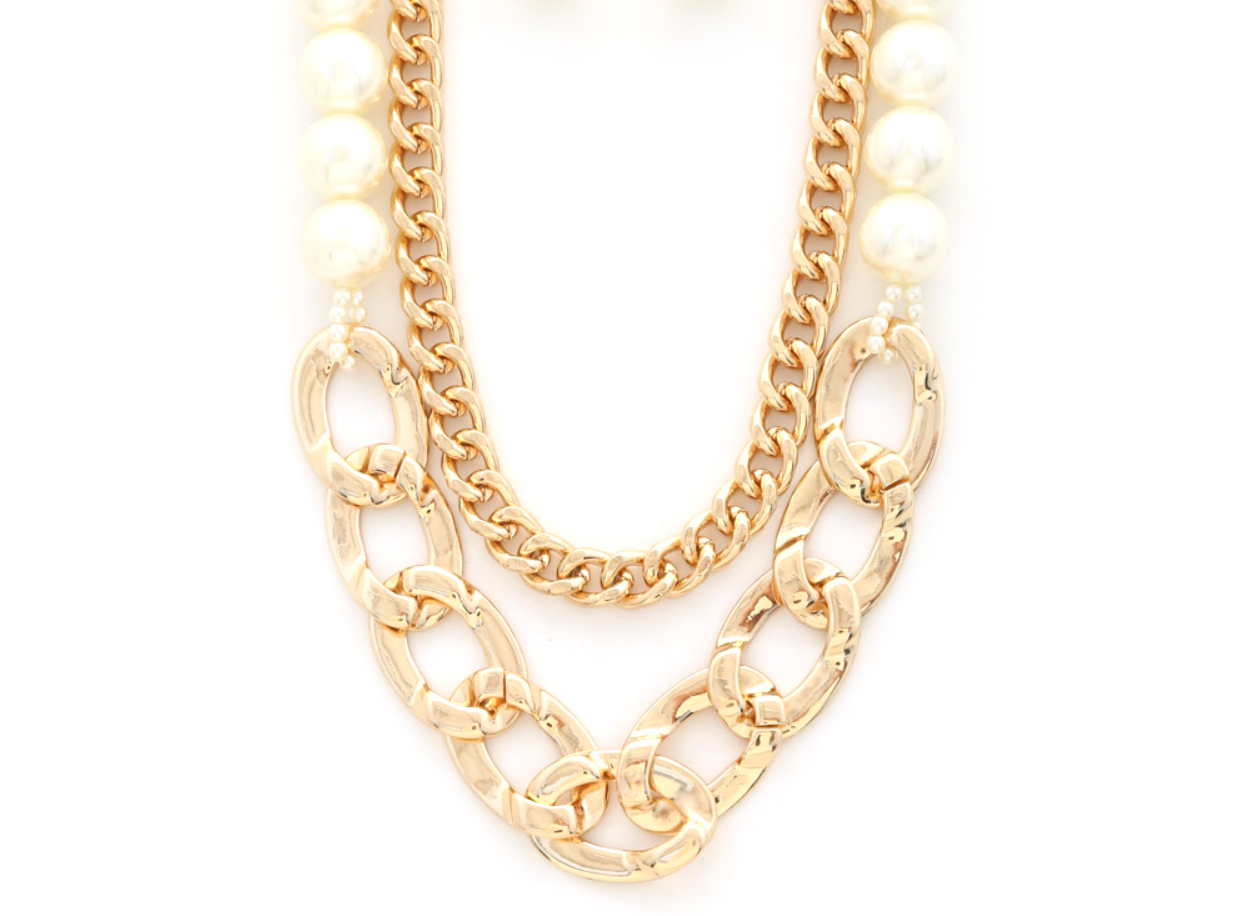 Pearl Bead Layered Necklace