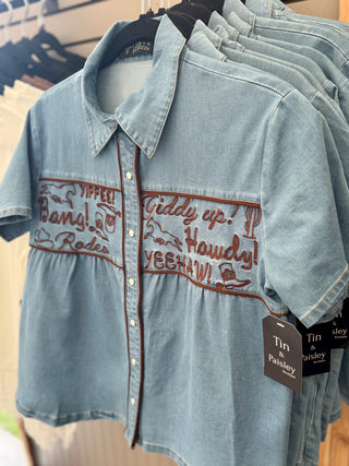 Western Babe Denim Top