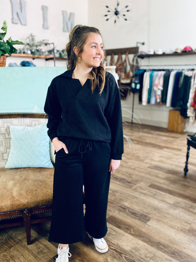 Maria Textured Collared Top