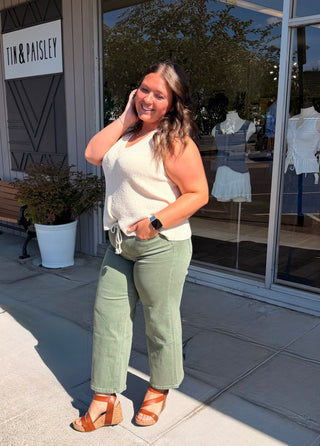 Wild Sage Cropped Denim