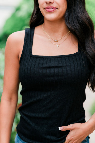 amy ribbed tank front