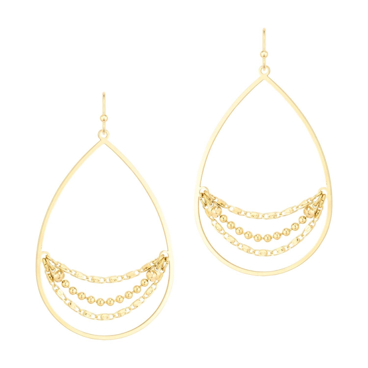 Chain Layered Teardrop Earring