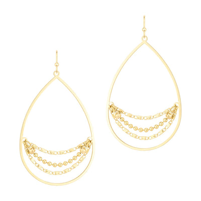Chain Layered Teardrop Earring