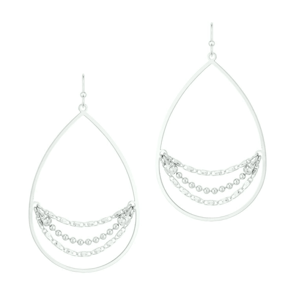 Chain Layered Teardrop Earring