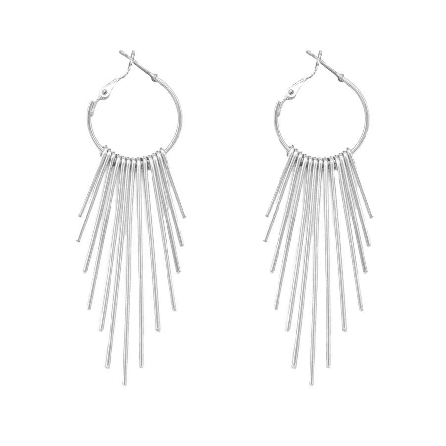 Bar Accents Hoop Earrings