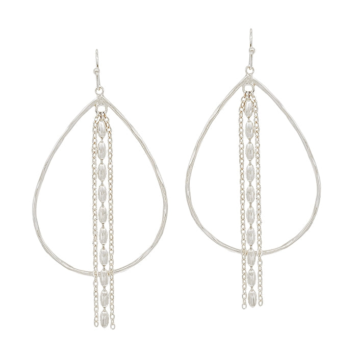Teardrop with Chains Drop Earrings