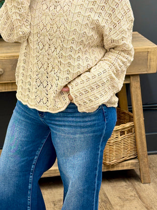 Sage Eyelet Sweater