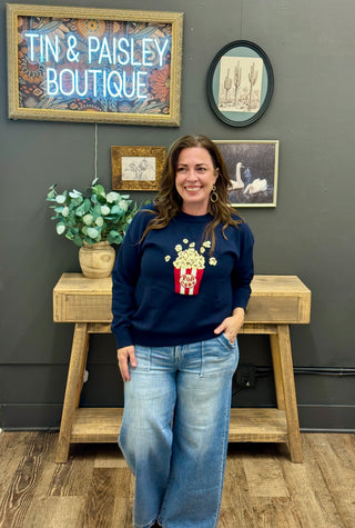 Popcorn & Pearls Sweater